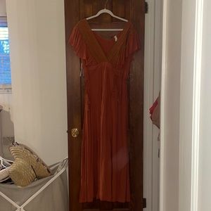 Burnt orange maxi dress